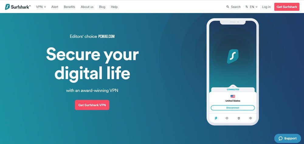 Surfshark - Best VPNs for IPTV